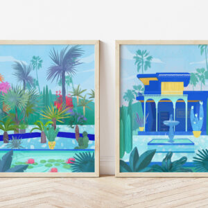 Morocco Set of 2 Art Prints, Jardins Majorelle Set