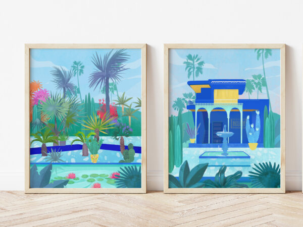 Morocco Set of 2 Art Prints, Jardins Majorelle Set